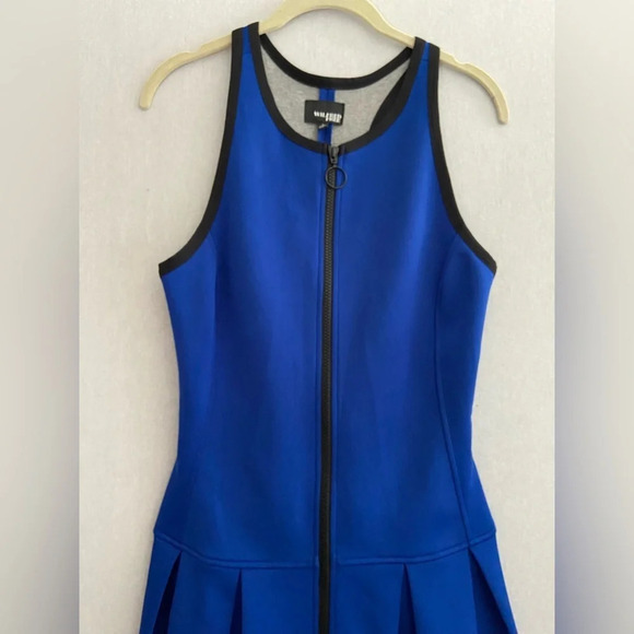 Wilfred Free Aritzia blue full zip up scuba dress Sz 6 - Picture 3 of 8